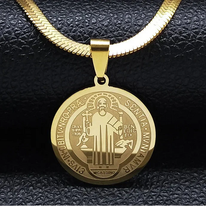 Saint benedict pendant necklace