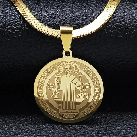 Saint benedict pendant necklace