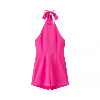 Office Patchwork Backless Suit