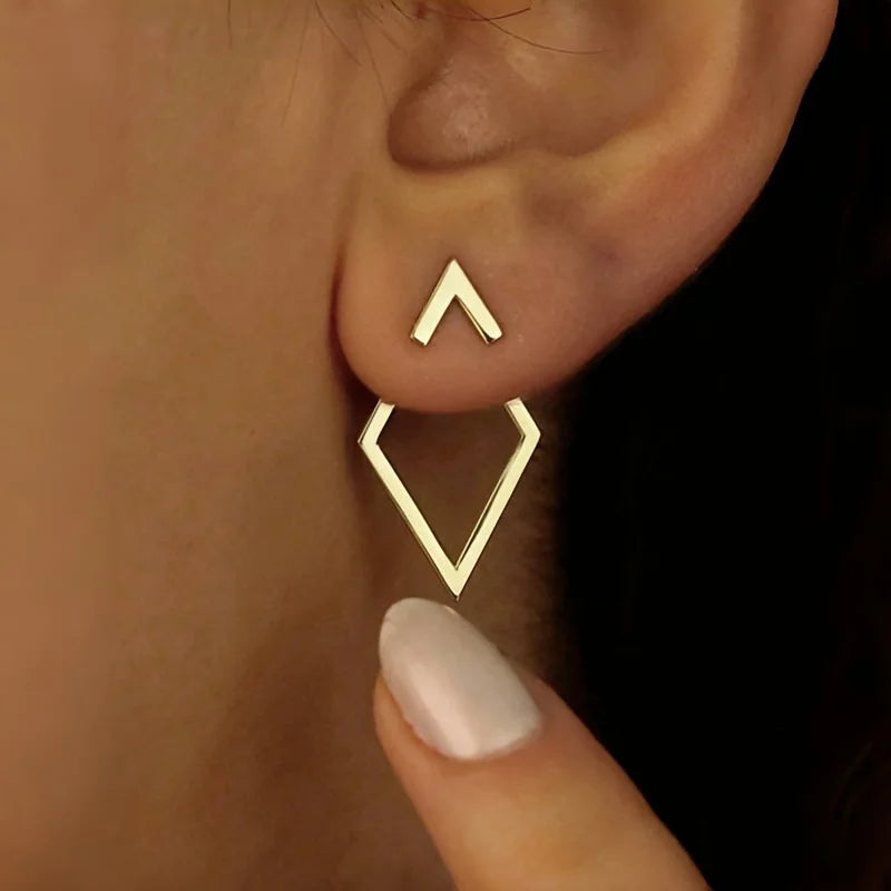 Retro Geometric Stud Earrings