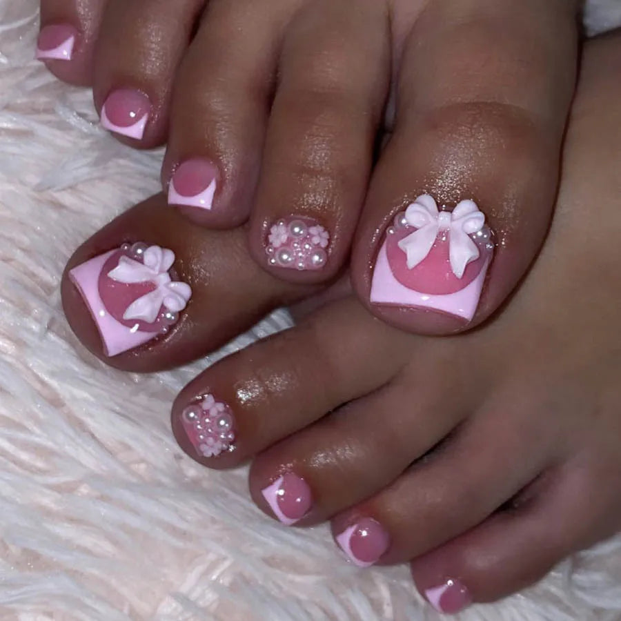 French False Toe Nails Heart