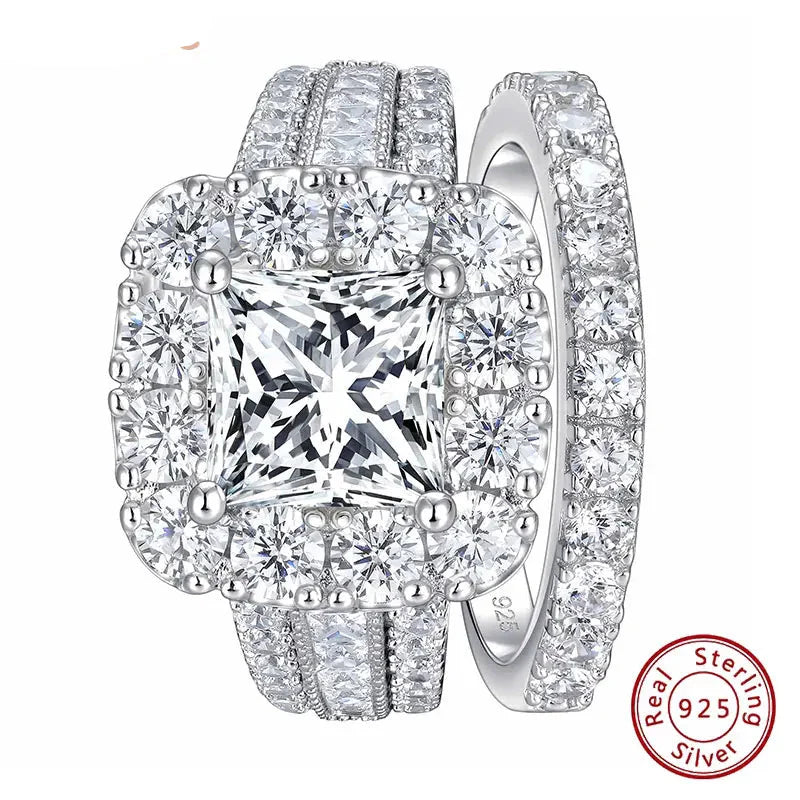 Sterling Silver Wedding Ring Set