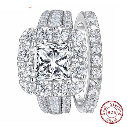 Sterling Silver Wedding Ring Set