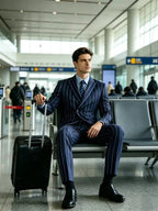Pinstripe Double-Breasted Slim Tuxedo