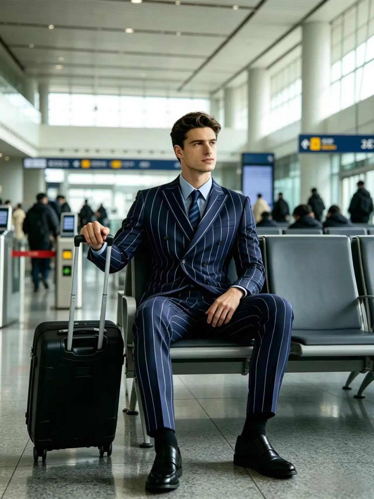 Pinstripe Double-Breasted Slim Tuxedo