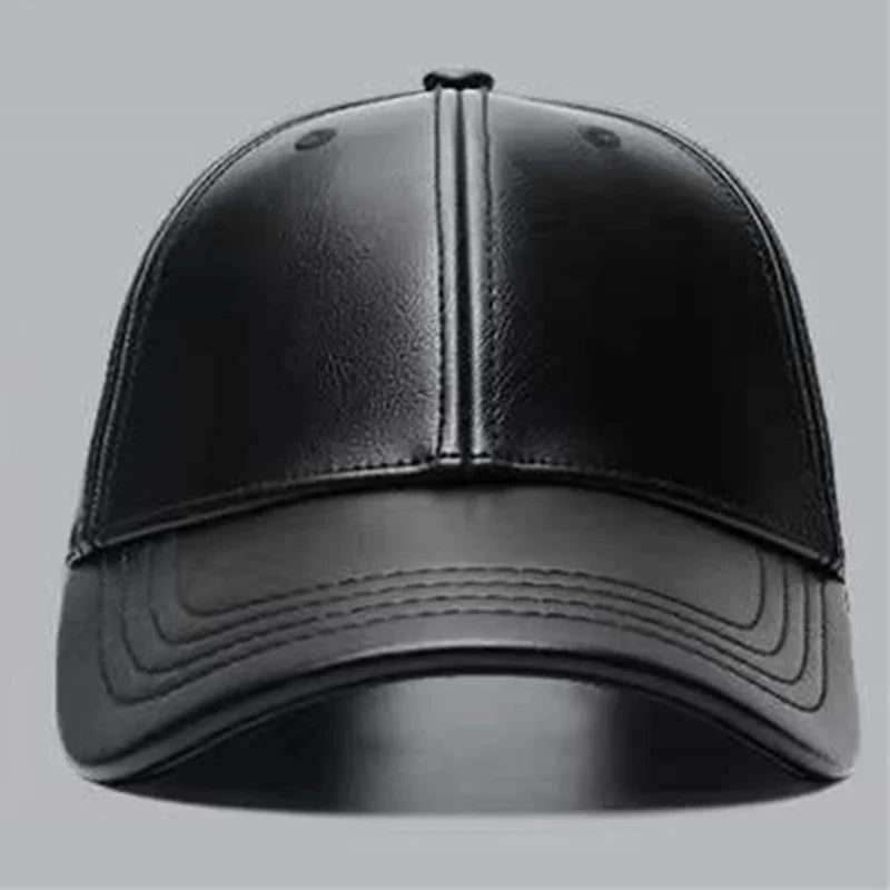 Unisex PU Leather Baseball Cap