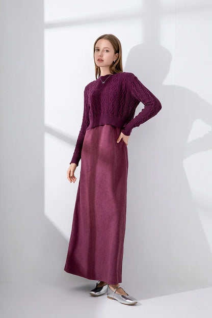 Knitted Top with Cupro Strap Dress