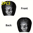Scary Face Car Headrest Cover