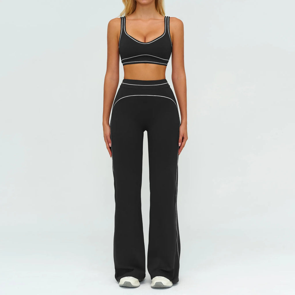 Knit Construction Sleeveless True-To-Size Fit Two-Piece Yoga Set