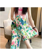 Multi-Color Print Wide-Leg Pants