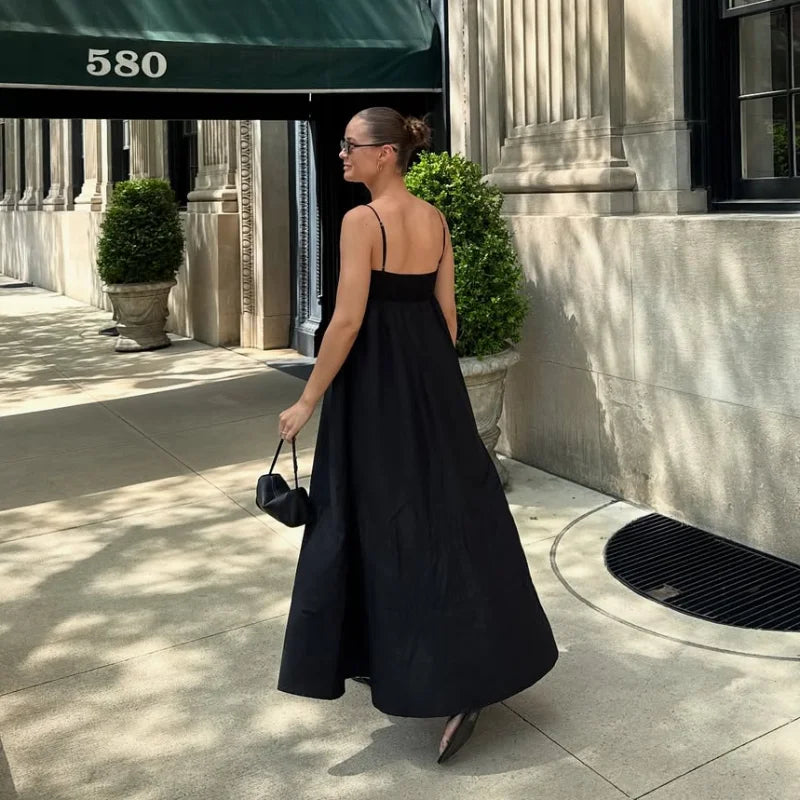Black Backless Long Dress