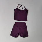 Everyday Solid Sleeveless True-To-Size Fit Two-Piece Yoga Set