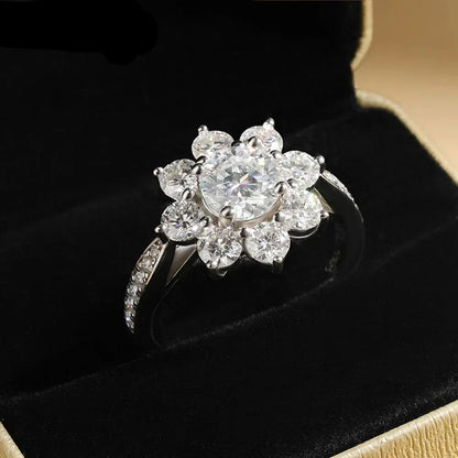 Sunflower Moissanite Wedding Ring