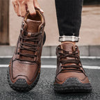 Hand-Stitched Retro Lace-Up Boots