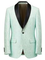 Paisley Jacquard Satin Shawl Blazer