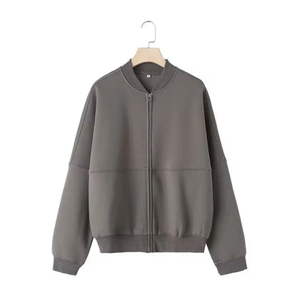 Retro 2-Piece Bomber & Wide-Leg Pants Set