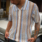 Retro Knit Lapel Polo