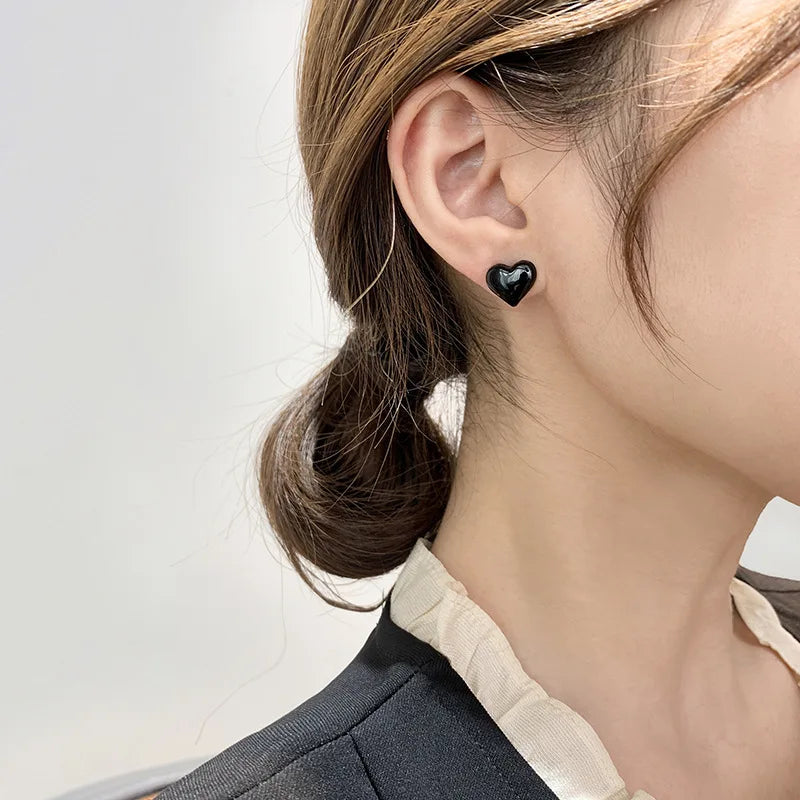 Red Heart Stud Earrings