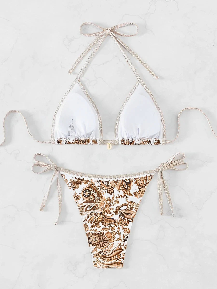 Halter String Bikini Set