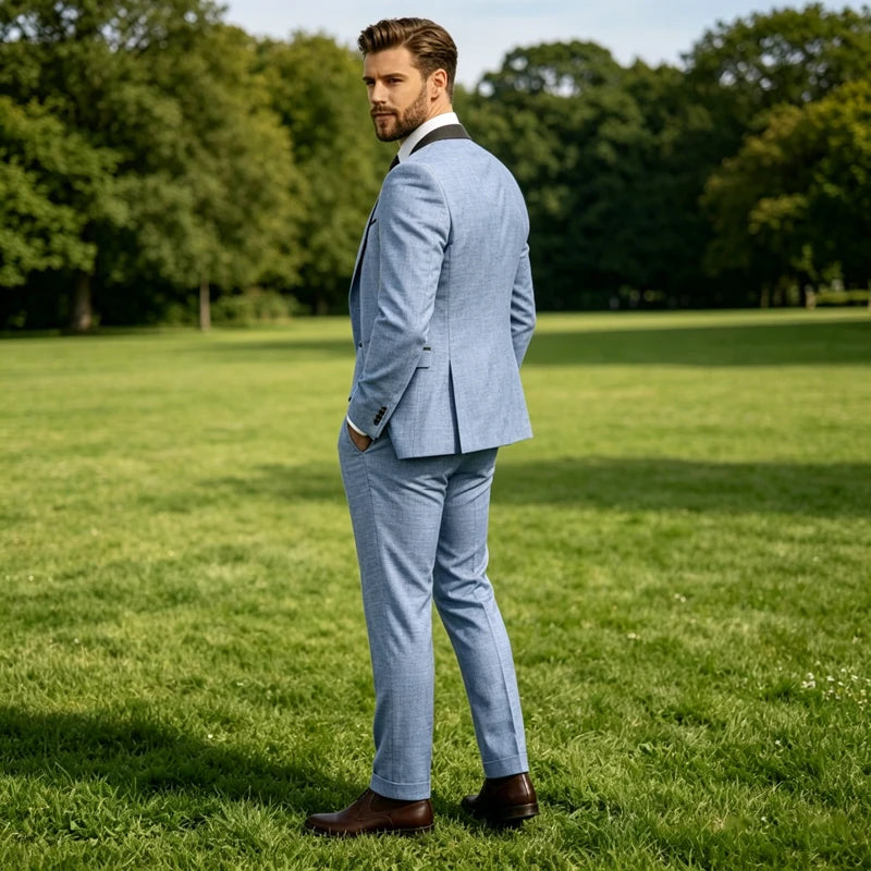 Linen Three-Piece Notch-Lapel Suit