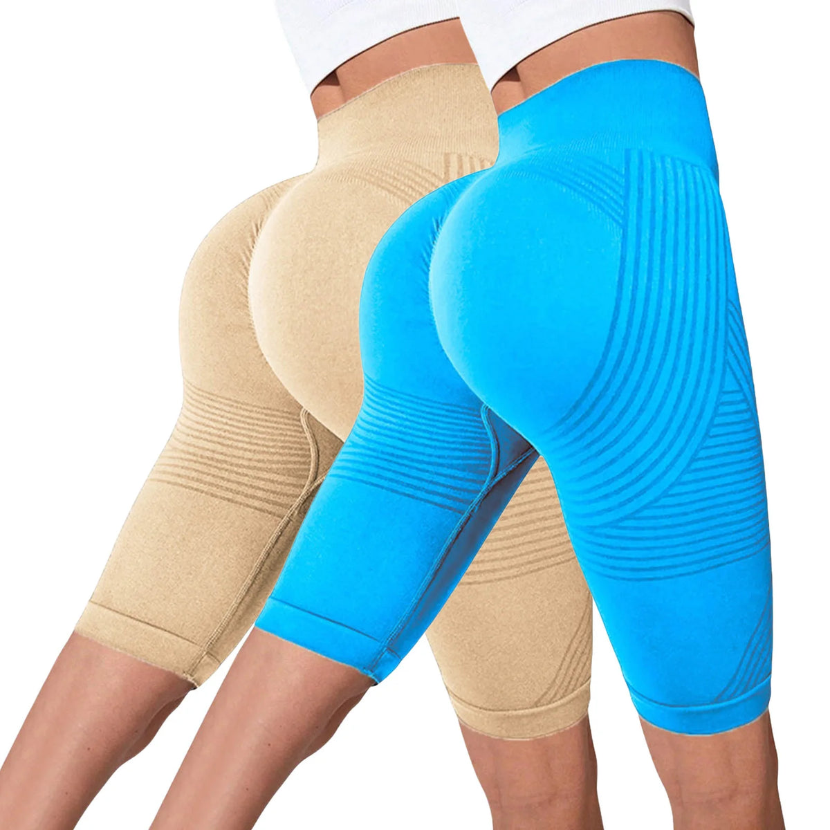 Seamless Hip-Lifting Yoga Shorts 2-Pack