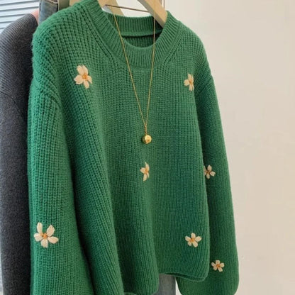Loose Green Pullover Sweater