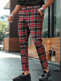Tapered Plaid Suit Pants