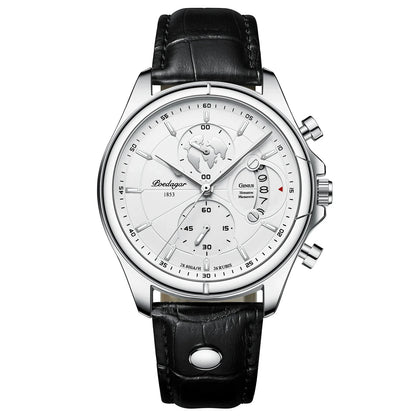 Chronograph Leather Strap Watch