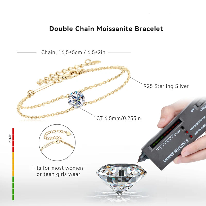 Personalized Moissanite Silver Bracelet