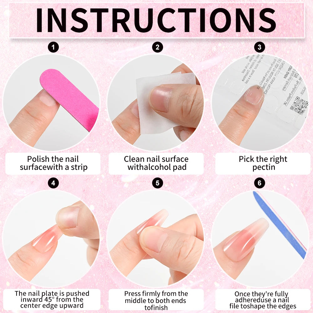 Milk White Press Nails Medium
