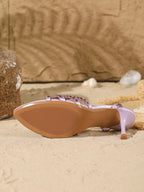 LIGHT LAVENDER CRYSTAL RHINESTONE SCALLOP