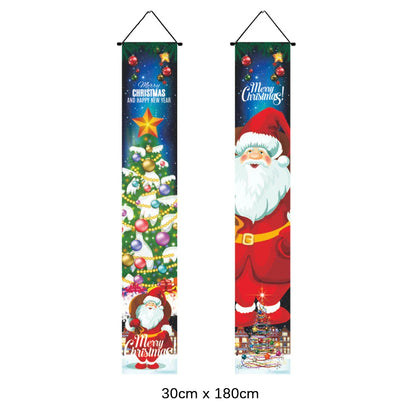 Christmas Hanging Door Banner Snowman Santa Decoration