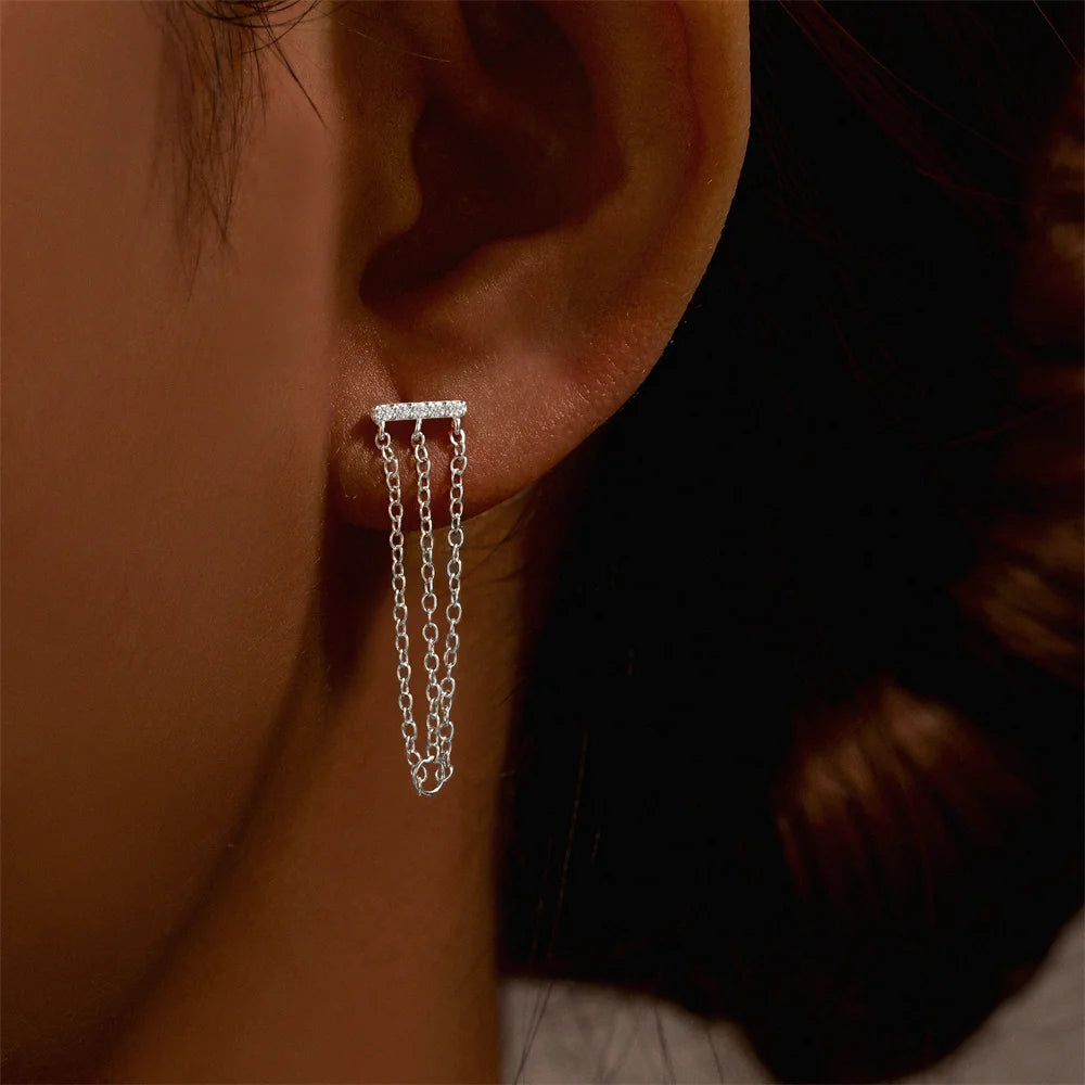 Geometric Pearl Zircon Studs