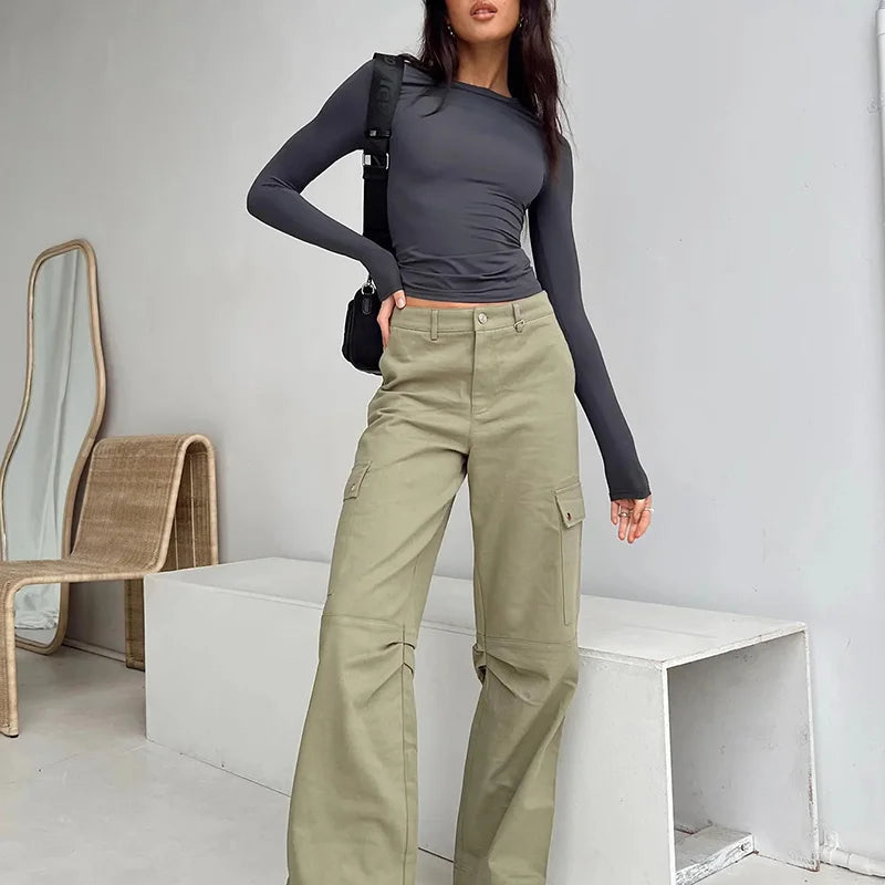 Everyday Solid Crew Neck True-To-Size Fit Crop Top