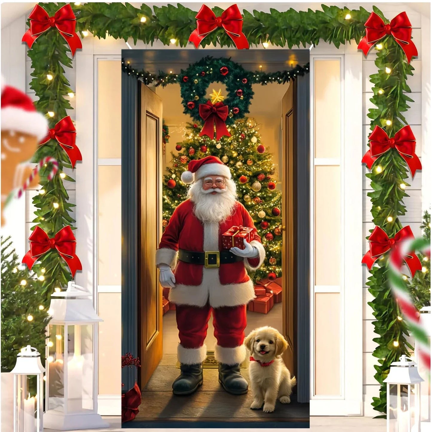 Cute Animals Christmas Door Cover