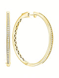 Zircon Silver Hoop Earrings
