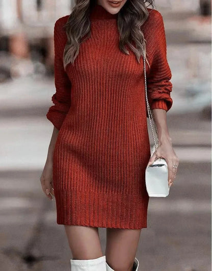 High Neck Knit Dress