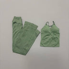 Nylon Solid Sleeveless True-To-Size Fit Two-Piece Yoga Set