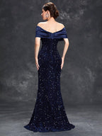 Sequin Velvet Fishtail Gown