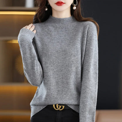 Merino Wool Mock Neck Sweater