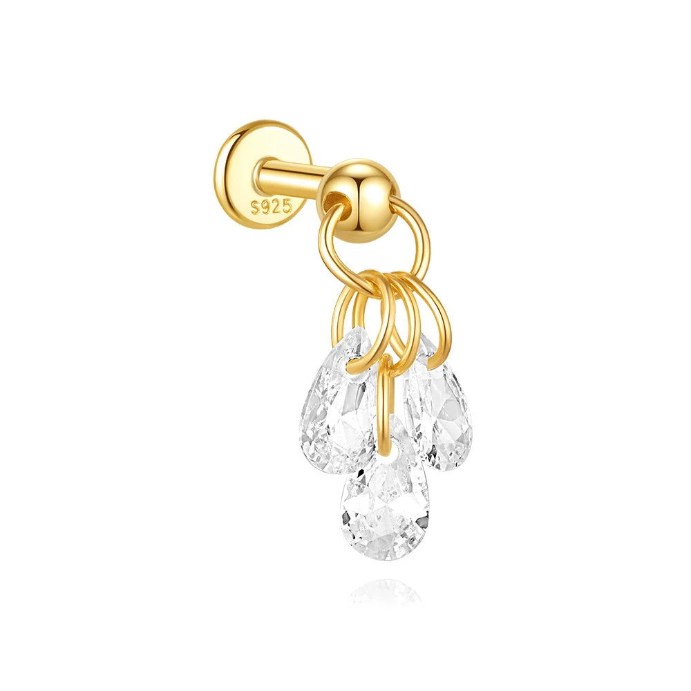 Geometric Pearl Zircon Studs