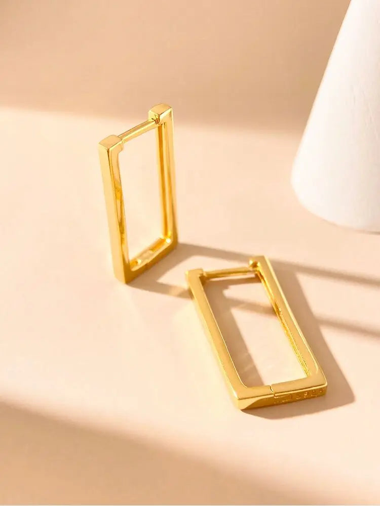Geometric Zircon Hoop Earrings