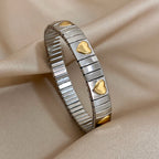 Vintage Heart Star Bangle Bracelet