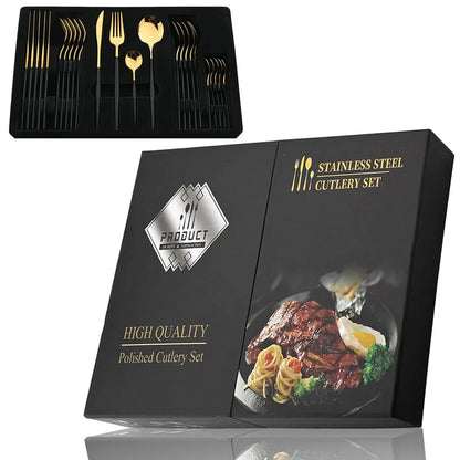 24Pcs Stainless Flatware Set