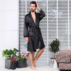 Summer Satin Shorts Robe Bathrobe