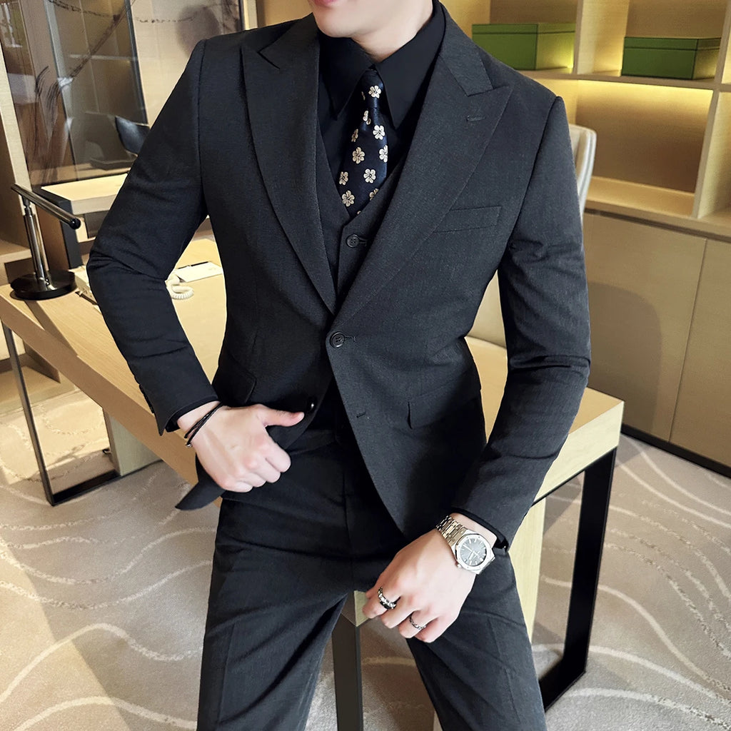 Three-Piece Work Wedding Tuxedo Suit