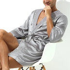 Summer Short Sleeve Homewear Bathrobe