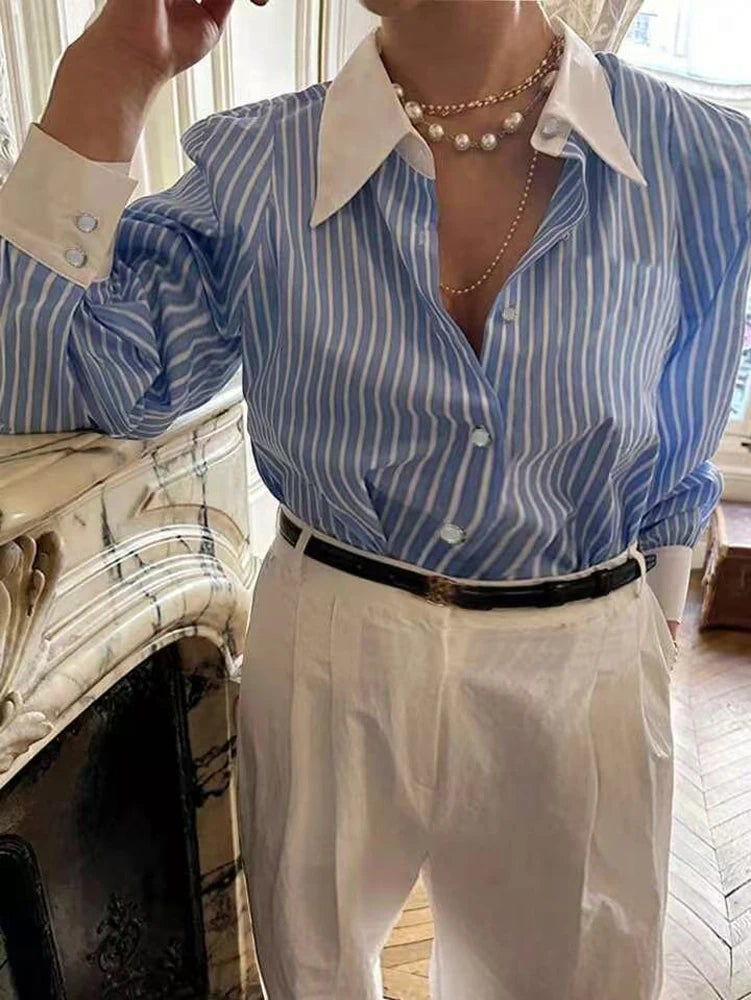 Striped Single-Breasted Shirt