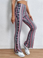 Ethnic Print Slightly Flared Leggings