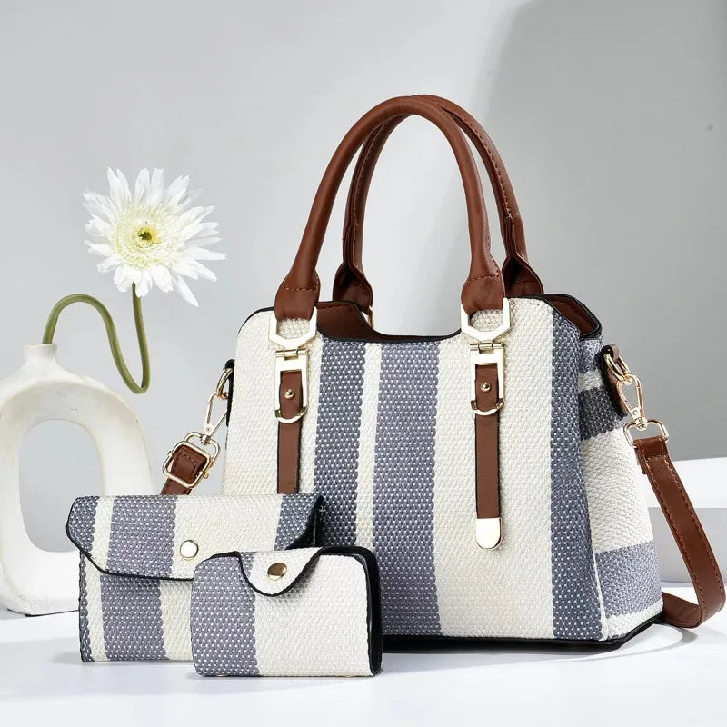3 Piece Women’s Handbag Set with Wallet